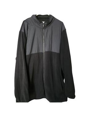 Stylus Size 4XL Men's Black Zip Fleece Jacket with Zip Pockets